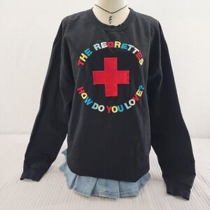 The Regrettes How Do You Love Black Crewneck Sweatshirt Graphic Pop Punk XL‎